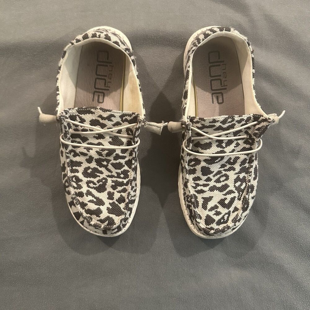 Hey Dude Wendy Woven Cheetah Grey Slip On Casual Loafer Shoes Womens 9 AOP - Picture 5 of 9